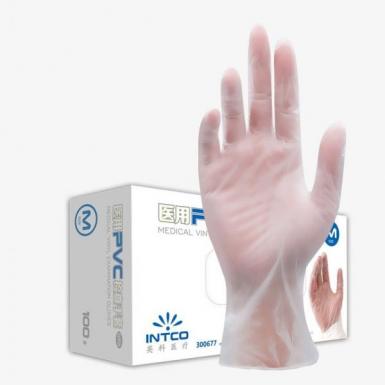 Medical Grade Intco Powder-Free PVC Gloves- 100pcs Box