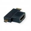 HDMI 2-in-1 T-Adapter – HDMI to HDMI Mini or HDMI Micro Combo Adapter – F/M