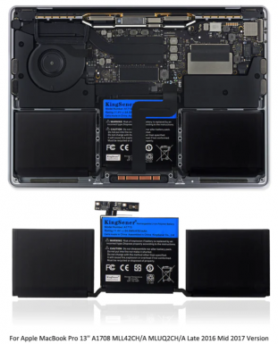 Apple MacBook Pro 13 inch A1708 2016 2017 EMC 2978 3164 020-00946 MLL42LL Batteria AKKU 4781mAh